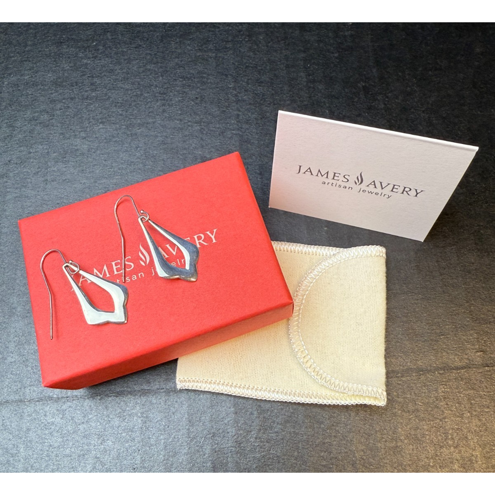 James Avery Retired Sterling Silver Fleuree Drop Ear Hooks 175$